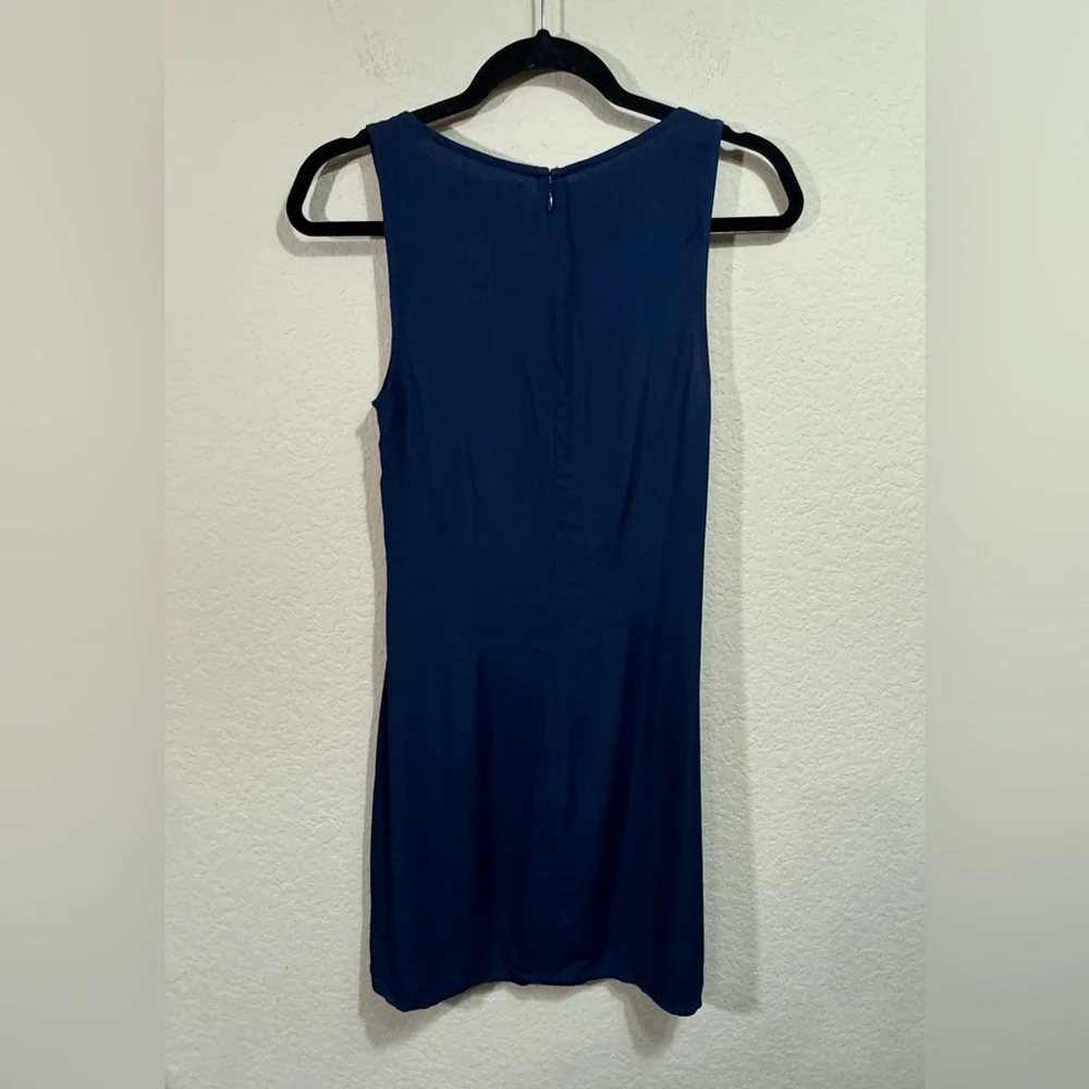 Reformation Women's Navy Lucian Mini Dress Size 2 Heart Button Preppy Party 90's - Picture 2 of 13